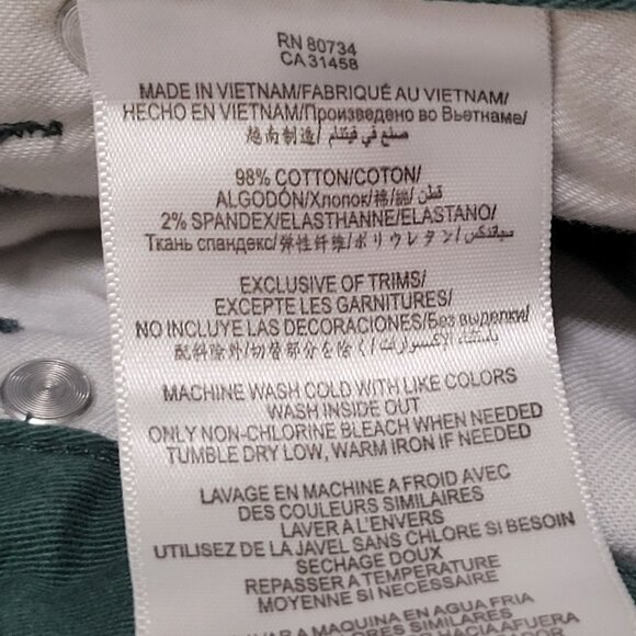 BCBG Generation Jeans Womens Size 24 Skinny Low Rise Green Denim Pants - Picture 7 of 8